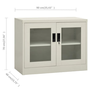 Büroschrank Hellgrau Stahl 90x40x70cm