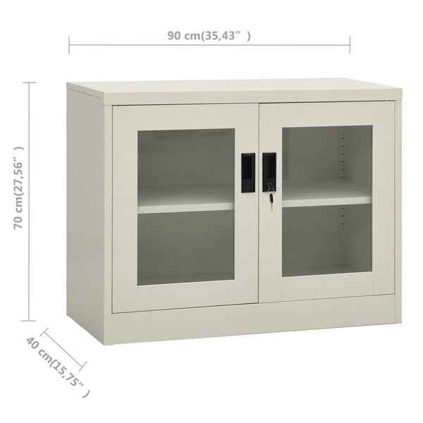 Büroschrank Hellgrau Stahl 90x40x70cm