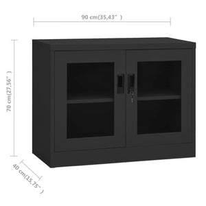 vidaXL Armoire de bureau anthracite 90x40x70 cm acier