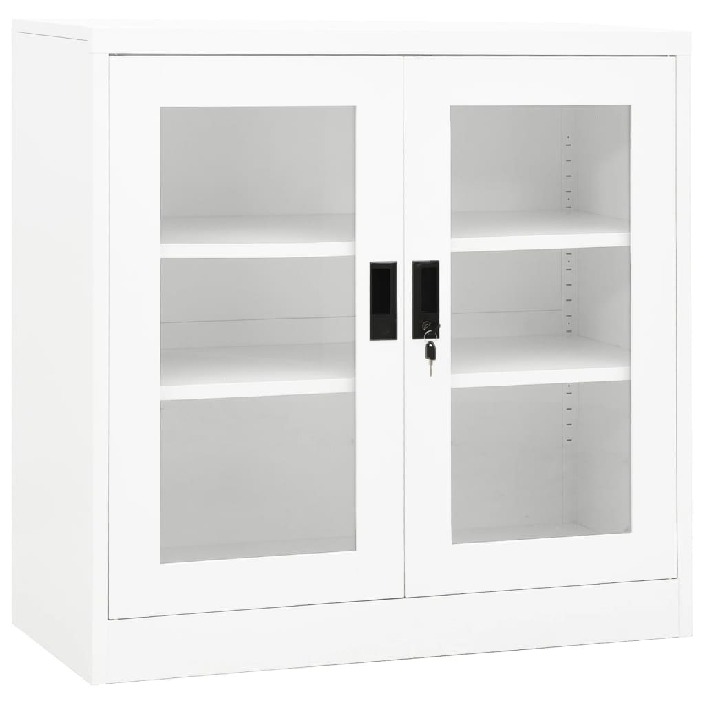 vidaXL Armoire de bureau blanche 90x40x90 cm acier