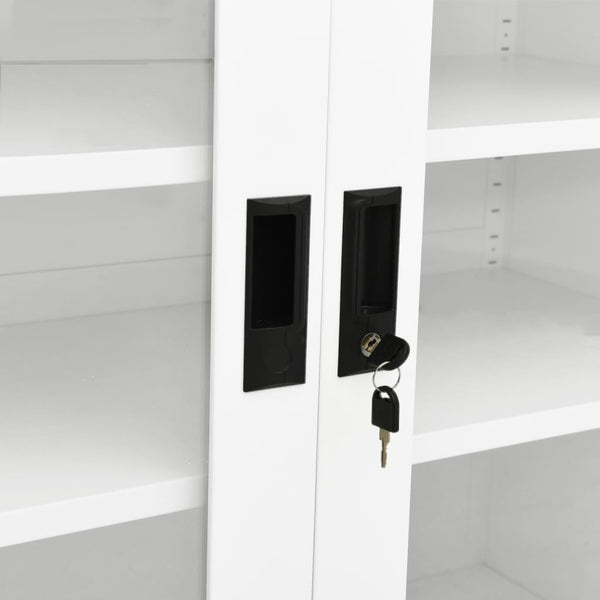 vidaXL Armoire de bureau blanche 90x40x90 cm acier