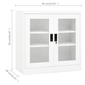 vidaXL Armoire de bureau blanche 90x40x90 cm acier