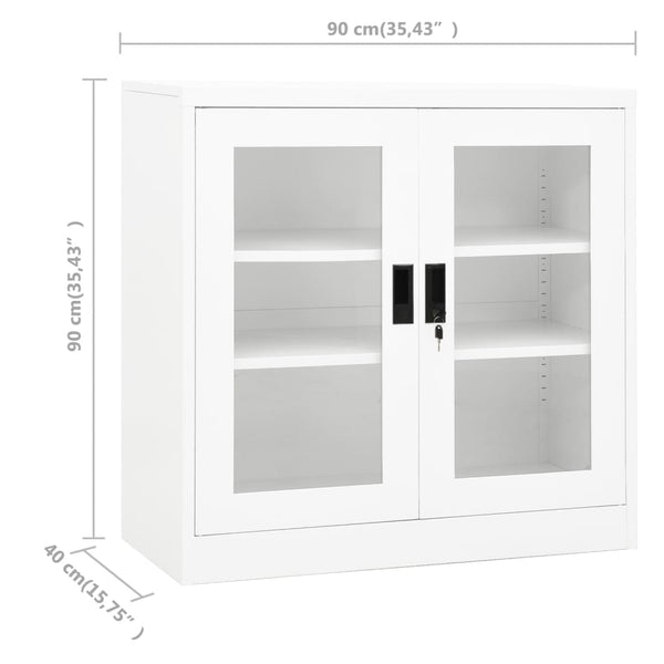 vidaXL Armoire de bureau blanche 90x40x90 cm acier