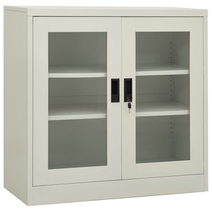 Büroschrank Hellgrau Stahl 90x90 cm