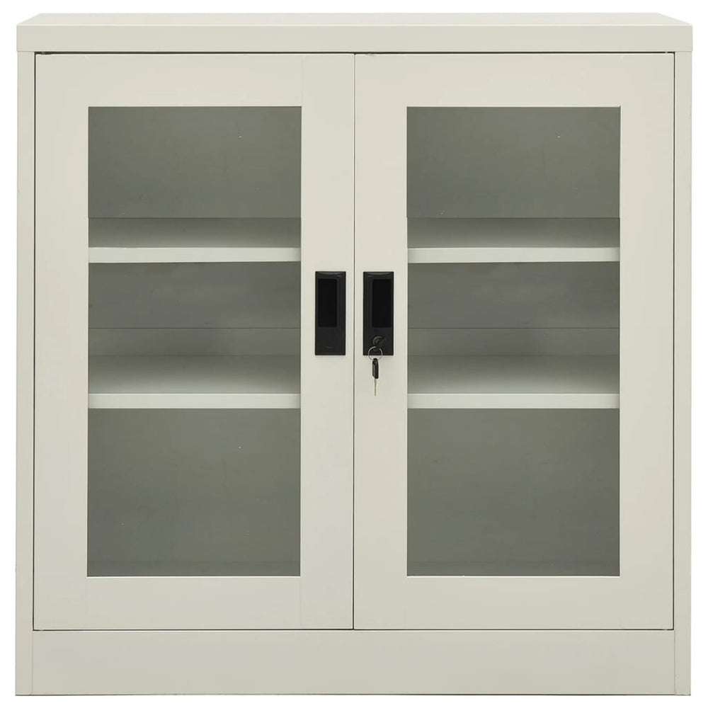 Büroschrank Hellgrau Stahl 90x90 cm