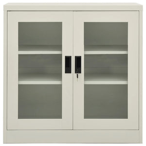 Büroschrank Hellgrau Stahl 90x90 cm