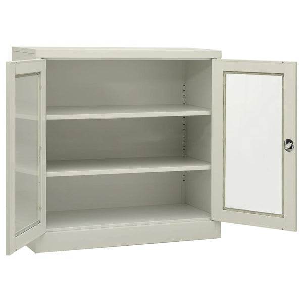 Büroschrank Hellgrau Stahl 90x90 cm