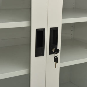 Büroschrank Hellgrau Stahl 90x90 cm