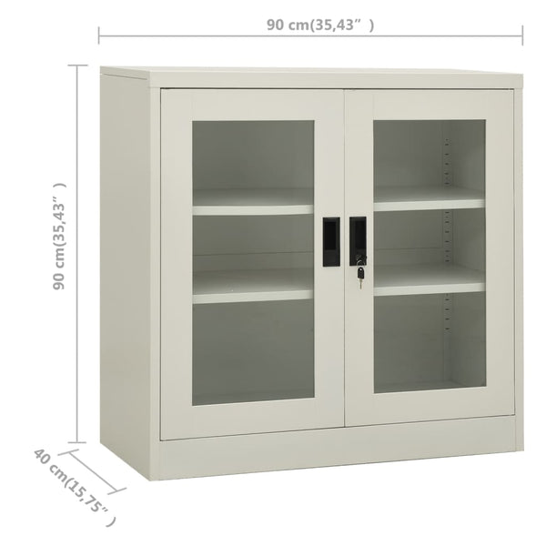 Büroschrank Hellgrau Stahl 90x90 cm