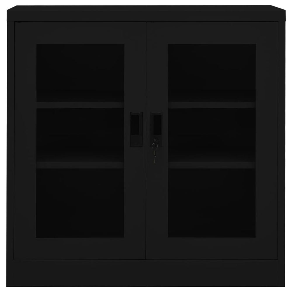 Büroschrank Schwarz Stahlschrank 90x90 cm