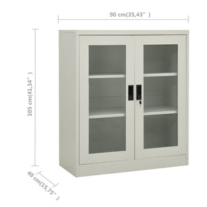 Büroschrank Hellgrau Stahl 90x105 cm