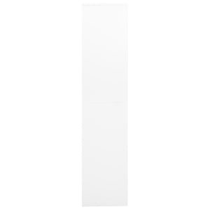 Weißer Büroschrank aus Stahl und Hartglas