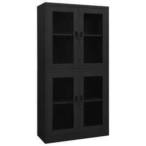 Anthrazit Büroschrank mit Glastüren 90x180 cm