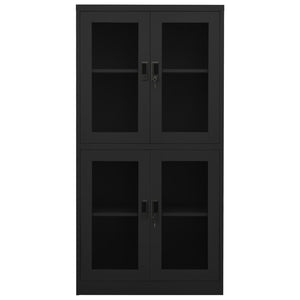 Anthrazit Büroschrank mit Glastüren 90x180 cm
