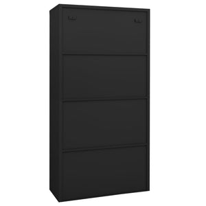 Anthrazit Büroschrank mit Glastüren 90x180 cm