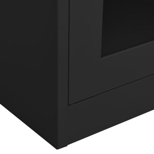 Anthrazit Büroschrank mit Glastüren 90x180 cm