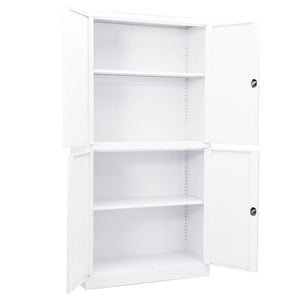 Büroschrank Weiß Stahl 90x40x180 cm