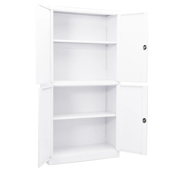 Büroschrank Weiß Stahl 90x40x180 cm