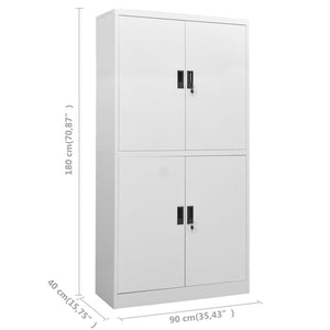 Büroschrank Hellgrau Stahl 90x40x180cm