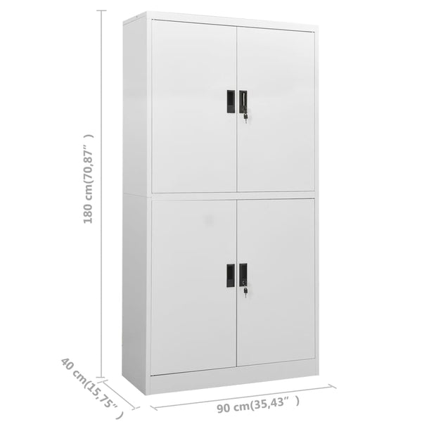 Büroschrank Hellgrau Stahl 90x40x180cm