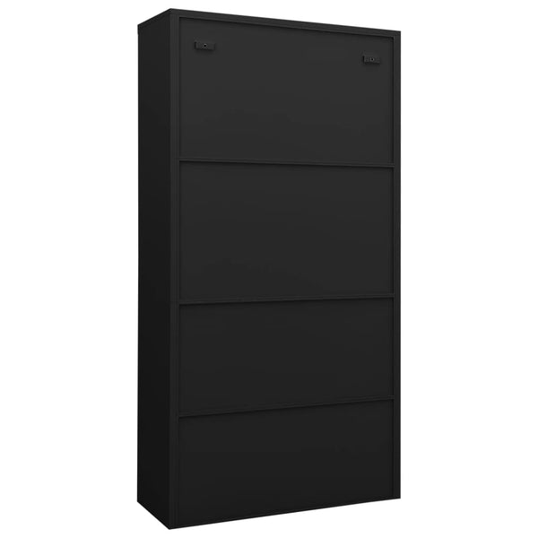 Büroschrank Schwarz Stahl 90x40x180 cm
