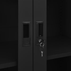 Büroschrank Schwarz Stahl 90x40x180 cm