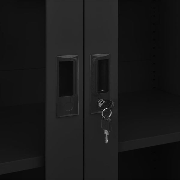 Büroschrank Schwarz Stahl 90x40x180 cm
