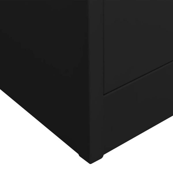 Büroschrank Schwarz Stahl 90x40x180 cm