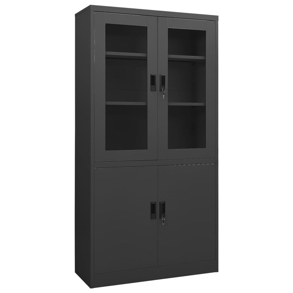 Büroschrank Anthrazit Stahl 90x40x180cm