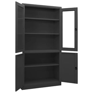Büroschrank Anthrazit Stahl 90x40x180cm