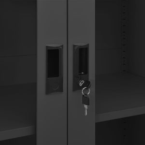 Büroschrank Anthrazit Stahl 90x40x180cm