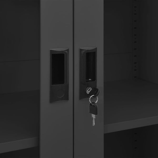 Büroschrank Anthrazit Stahl 90x40x180cm