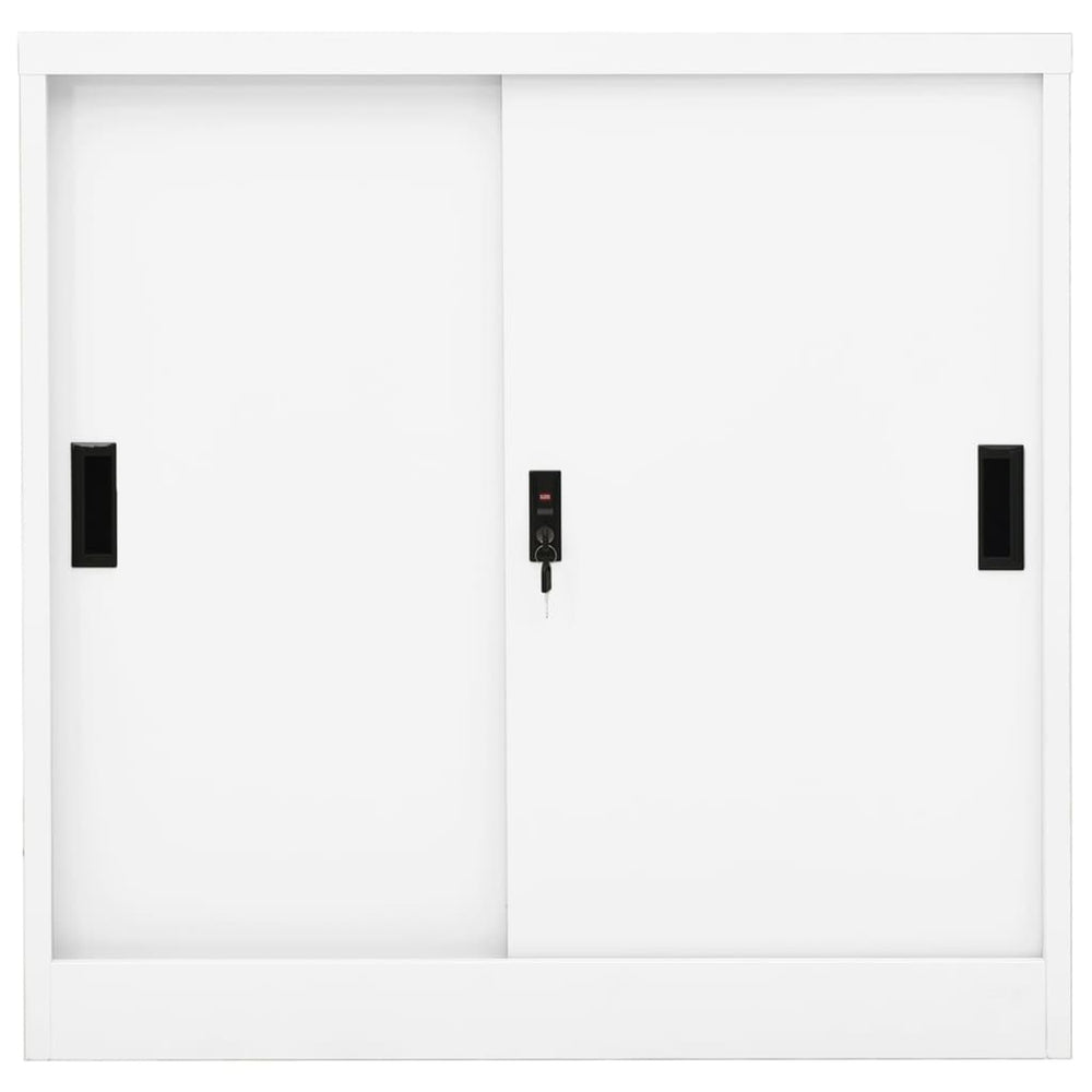 Büroschrank Schiebetür Weiß 90x90 cm