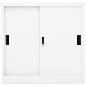 Büroschrank Schiebetür Weiß 90x90 cm