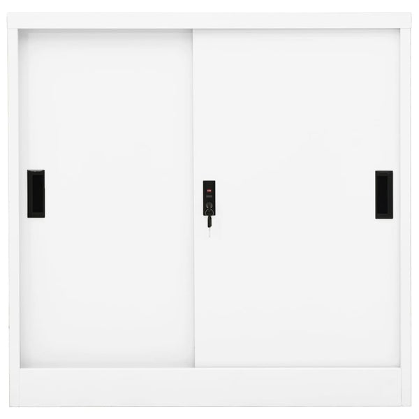 Büroschrank Schiebetür Weiß 90x90 cm