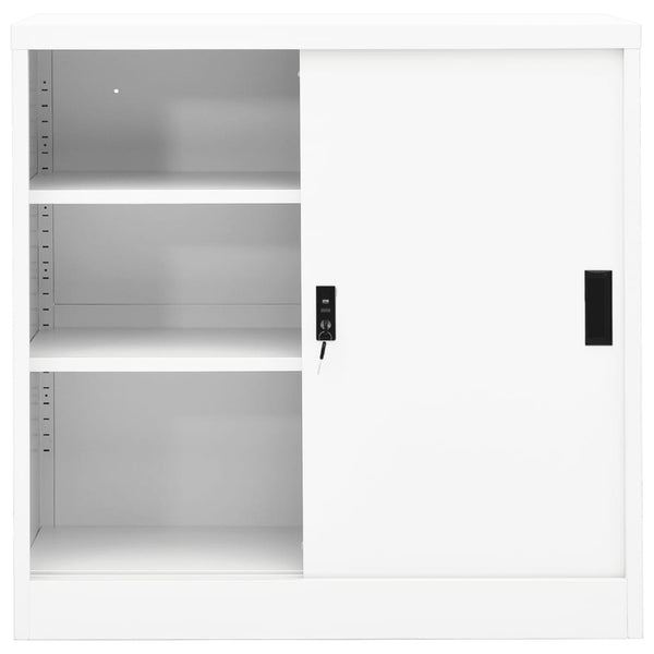Büroschrank Schiebetür Weiß 90x90 cm