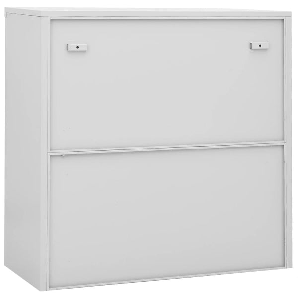 vidaXL Armoire de bureau avec porte coulissante Gris clair 90x40x90 cm Acier