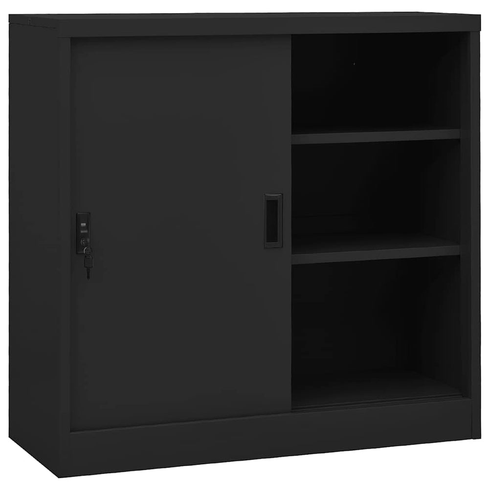 Büroschrank Anthrazit Schiebetür 90x90 cm