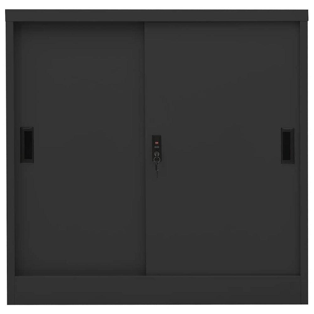 Büroschrank Anthrazit Schiebetür 90x90 cm