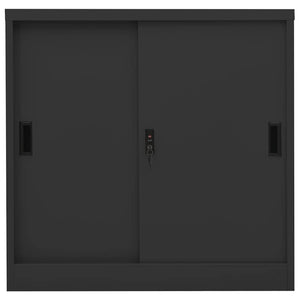 Büroschrank Anthrazit Schiebetür 90x90 cm