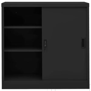 Büroschrank Anthrazit Schiebetür 90x90 cm