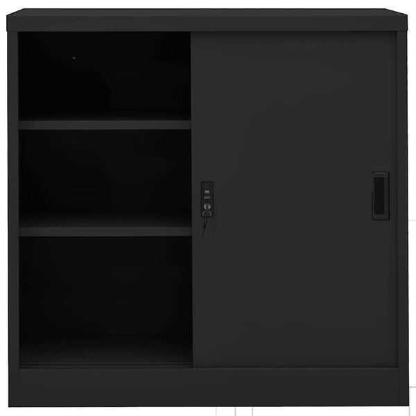 Büroschrank Anthrazit Schiebetür 90x90 cm