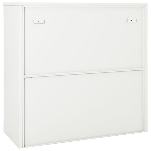 Weißer Stahlschrank mit Schiebetür 90x90 cm