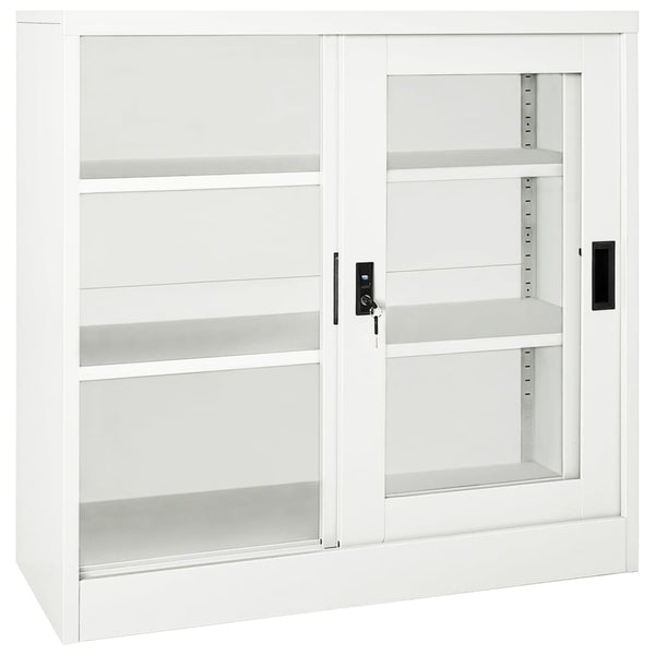 Weißer Stahlschrank mit Schiebetür 90x90 cm