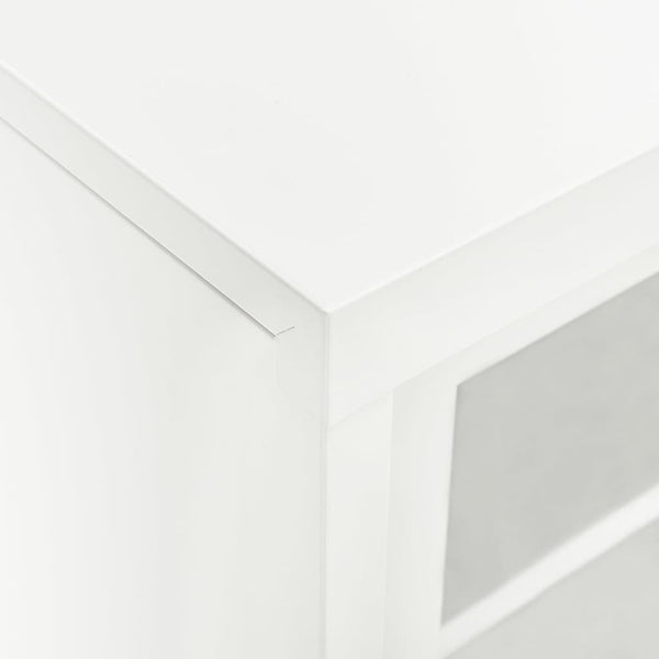Weißer Stahlschrank mit Schiebetür 90x90 cm