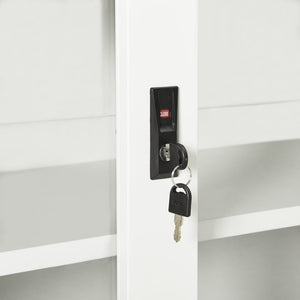Weißer Stahlschrank mit Schiebetür 90x90 cm