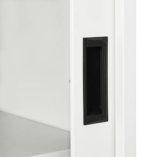 Weißer Stahlschrank mit Schiebetür 90x90 cm