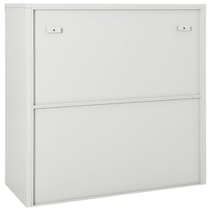 Hellgrauer Stahlschrank mit Schiebetür 90x90 cm