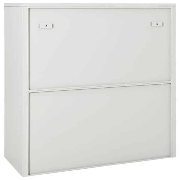 Hellgrauer Stahlschrank mit Schiebetür 90x90 cm
