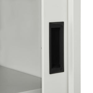 Hellgrauer Stahlschrank mit Schiebetür 90x90 cm